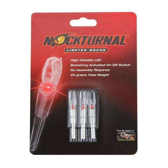 NOCKTURNAL G-NOCK LIGHTED NOCKS RED .166 ARROW DIAMETER 3/PK